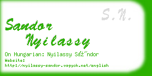 sandor nyilassy business card